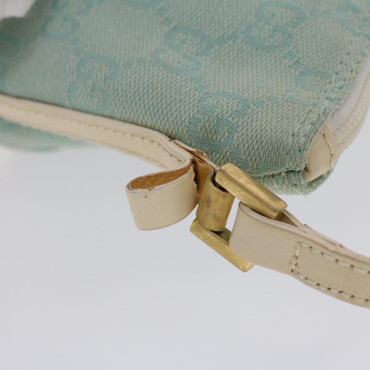 Gucci GG Canvas Accessory Pouch Light Blue White  49080