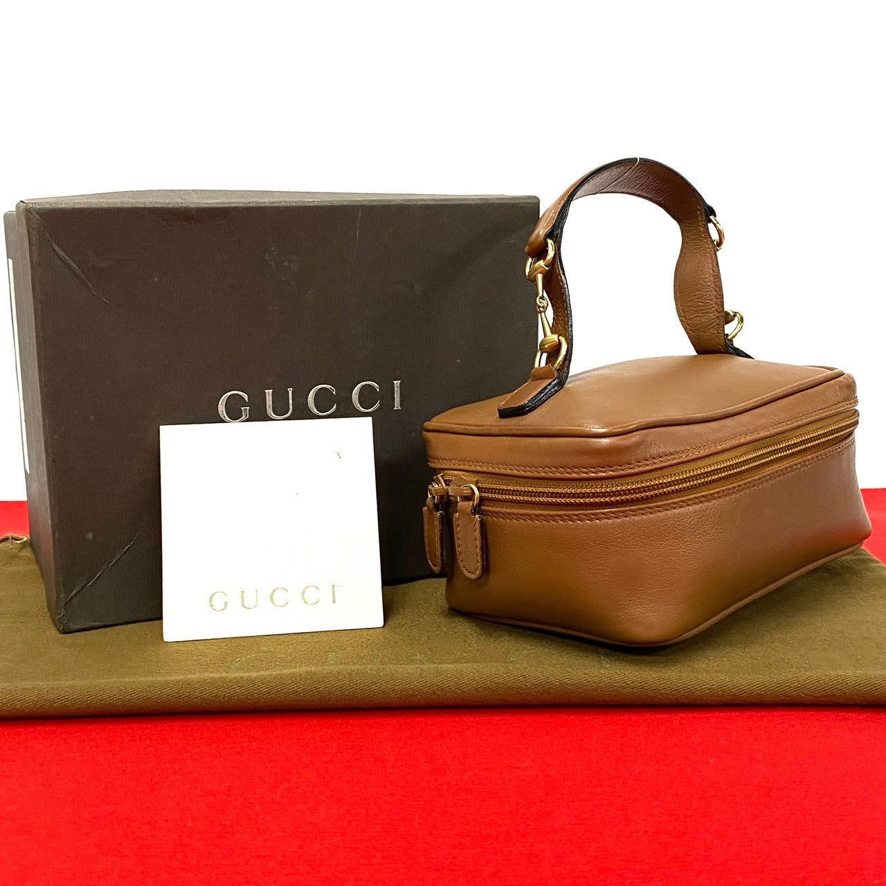GUCCI Handbag leather Brown