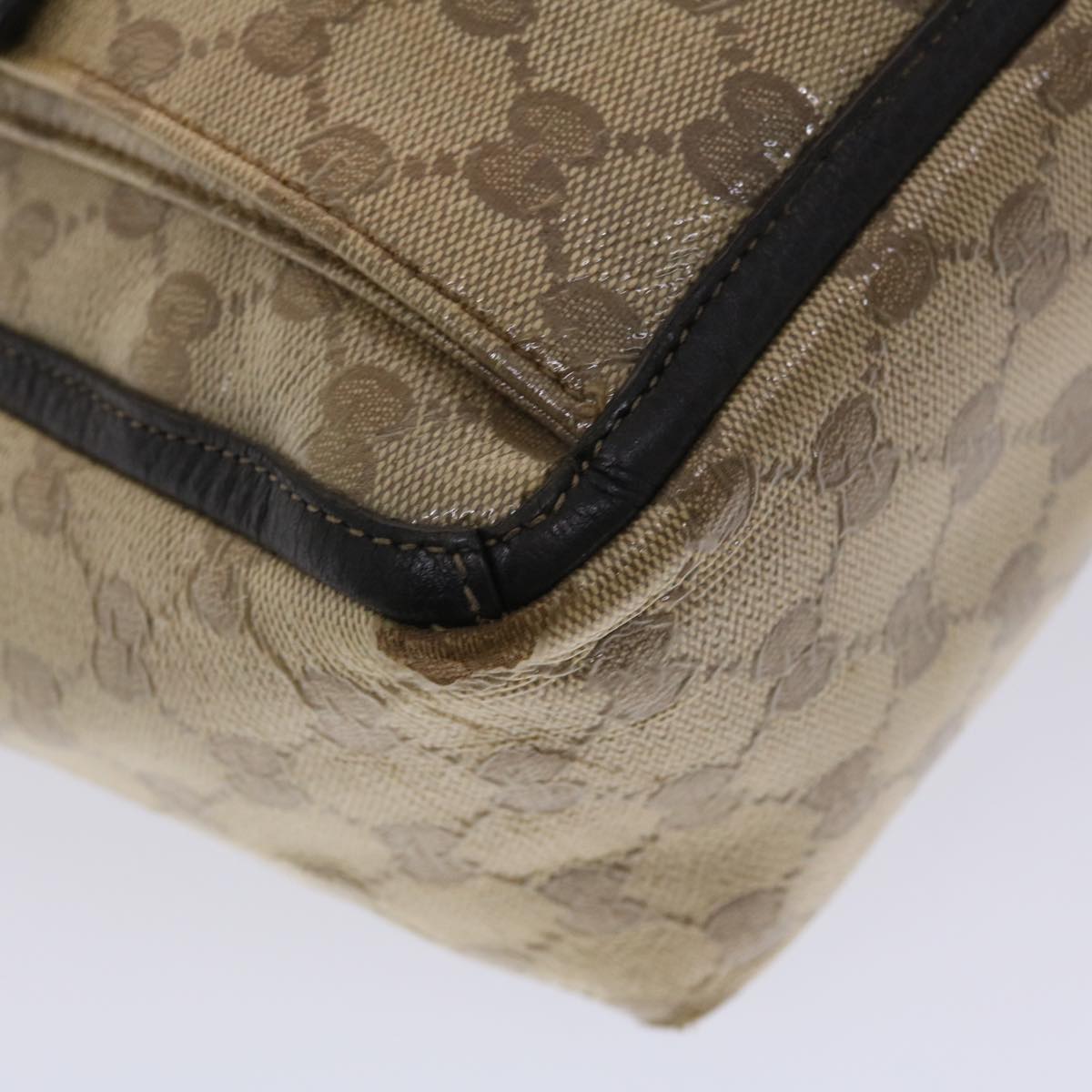 GUCCI GG Canvas Tote Bag Coated Canvas Beige Dark Brown 268639  49291