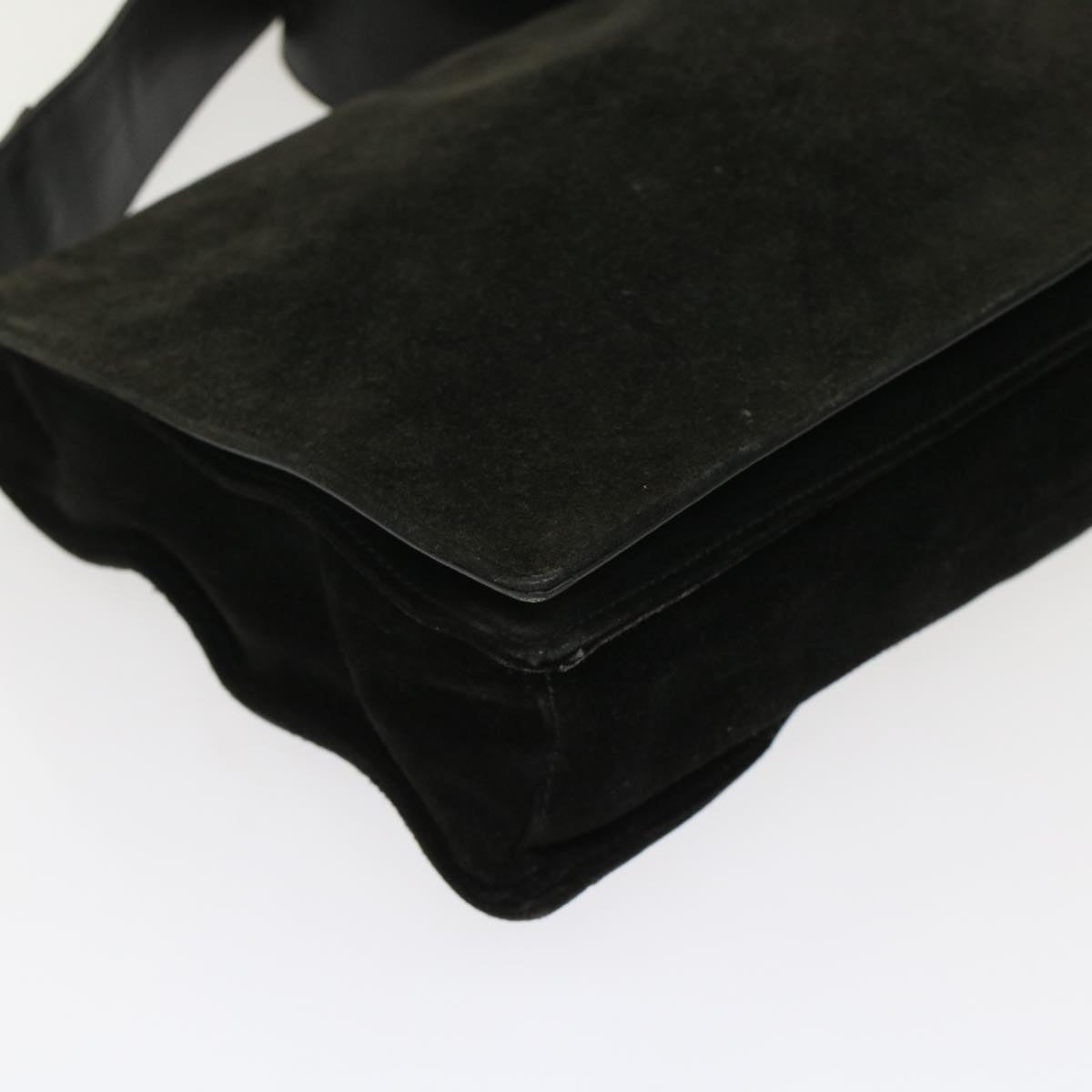 GUCCI Shoulder Bag Suede Black  49411
