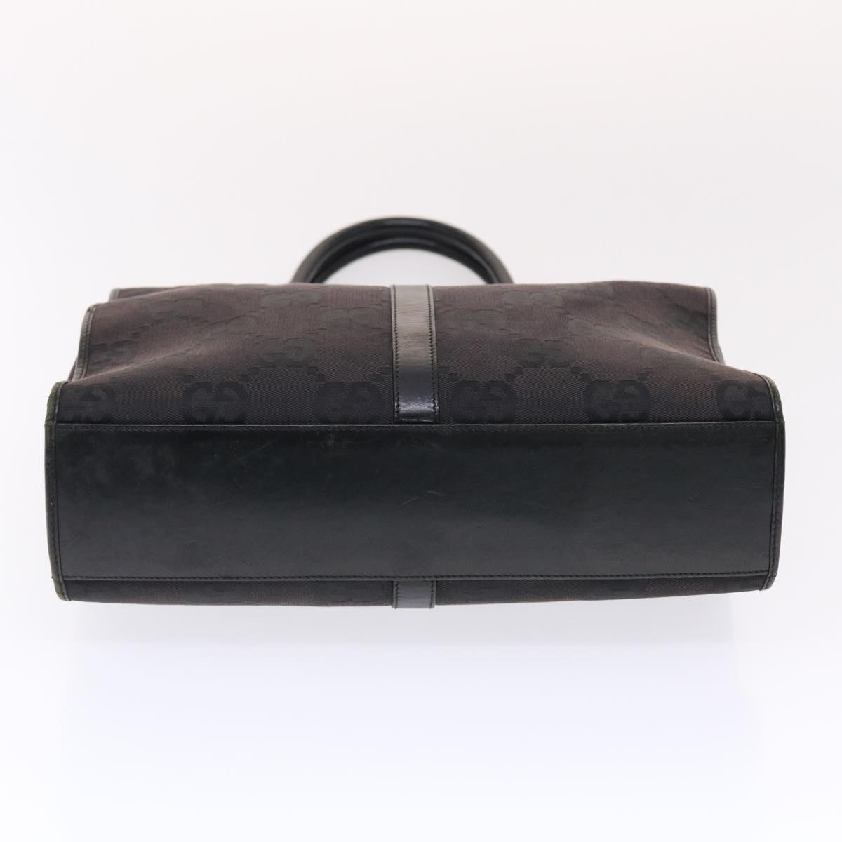 GUCCI GG Canvas Jackie Tote Bag Leather Black 00210643444  49600
