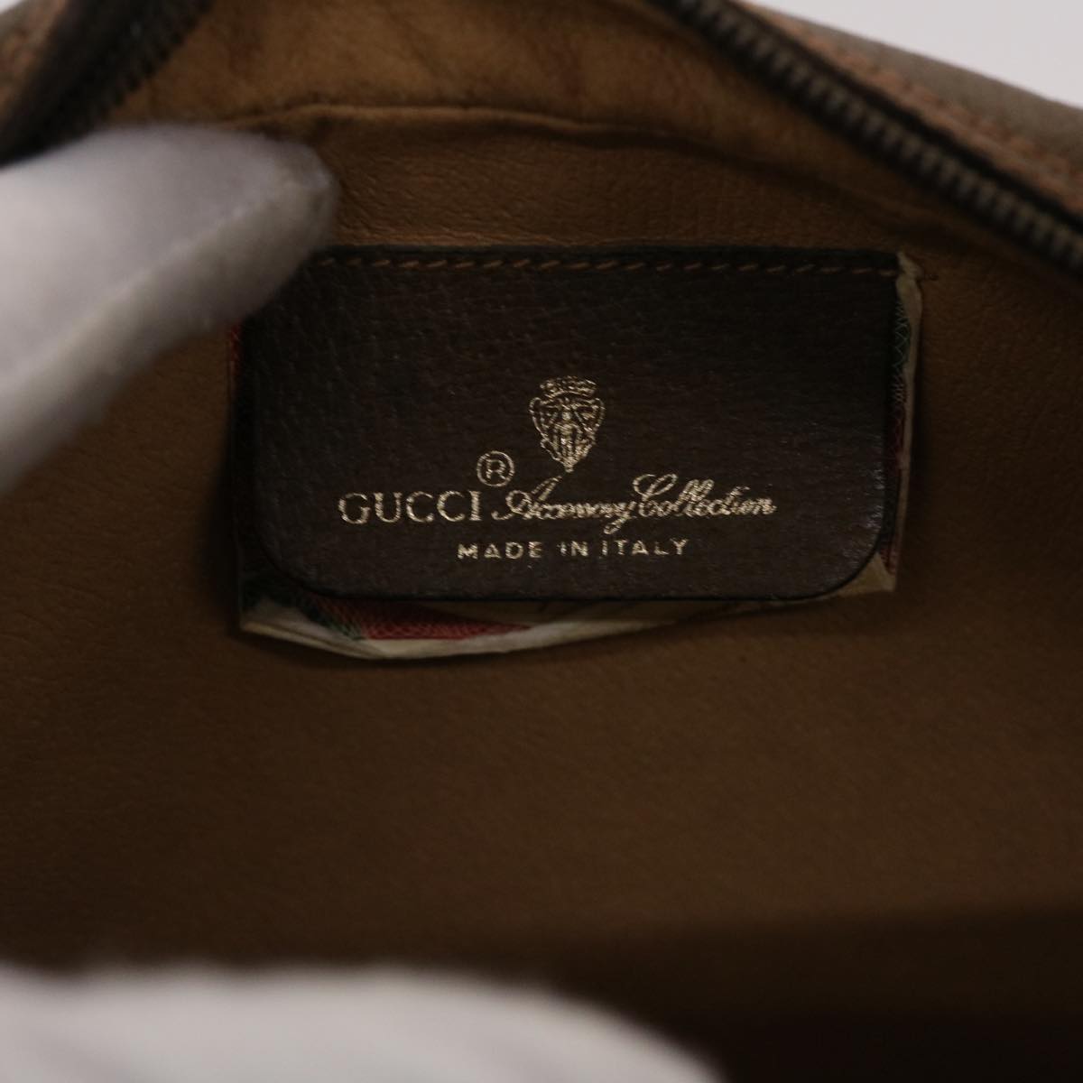 GUCCI GG Canvas Web Sherry Line Clutch Bag Beige Red Green 89 01 034  49787