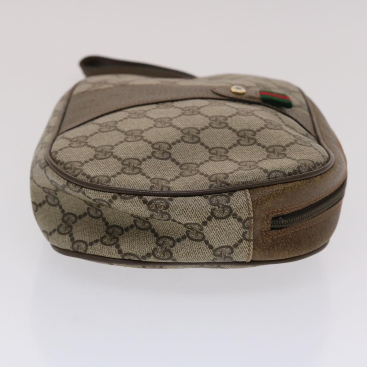 GUCCI GG Canvas Web Sherry Line Clutch Bag Beige Red Green 89 01 034  49787
