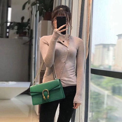 Gucci Small Dionysus Shoulder Bag in Green