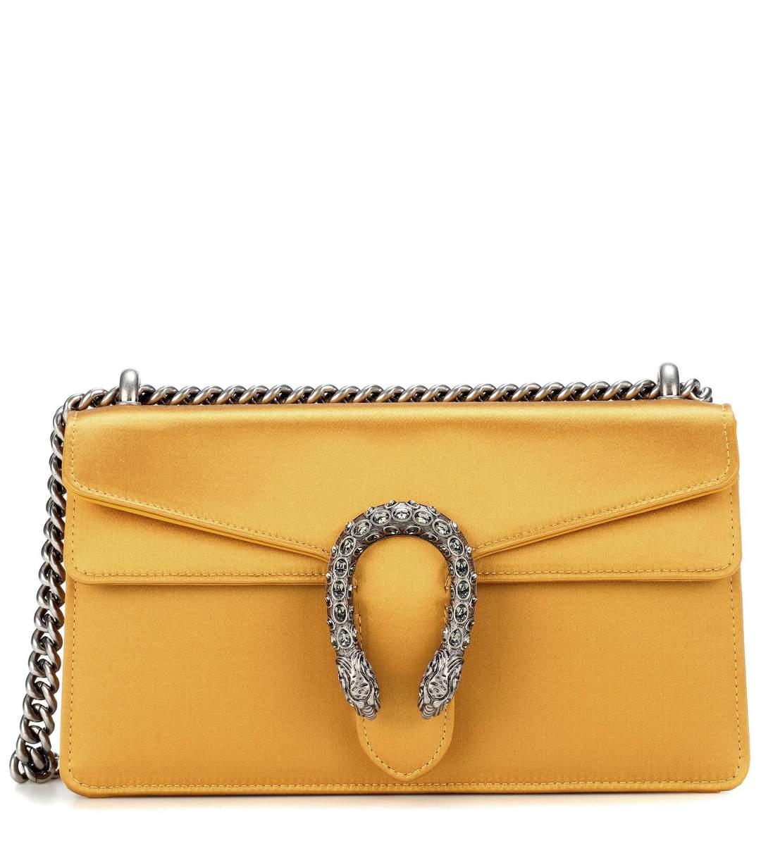 Gucci Small Dionysus Satin Shoulder Bag in Celestial Yellow