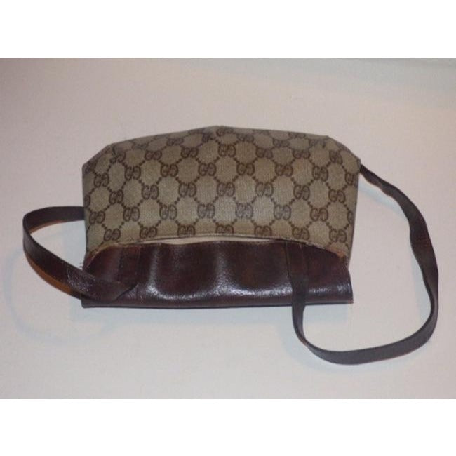 Gucci Vintage Large G Designer Purses Brown Gg Supreme Canvas Hobo Bag