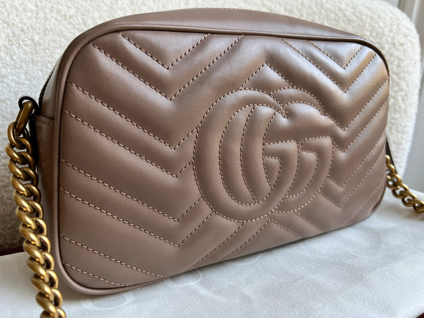 Gucci GG Marmont Dusty Pink Small Shoulder Bag (RRP £1340)