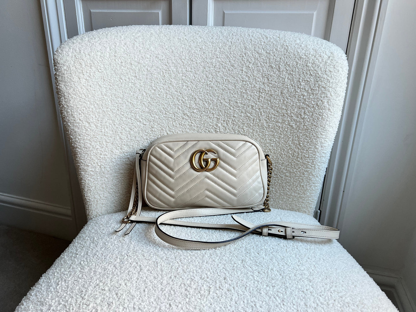 Gucci GG White Marmont Small Shoulder Bag (RRP £1440)