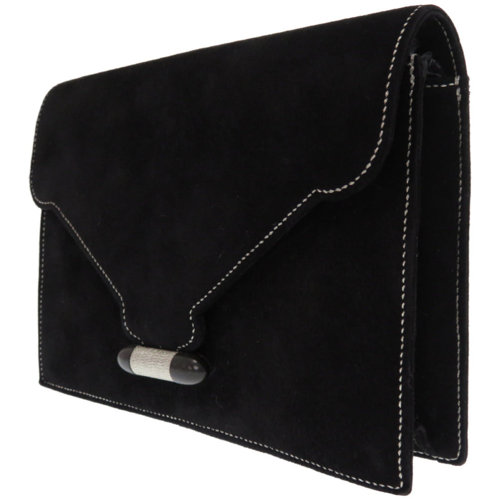 HERMES Clutch bag Doblis black Silverstitch Navet Women Used