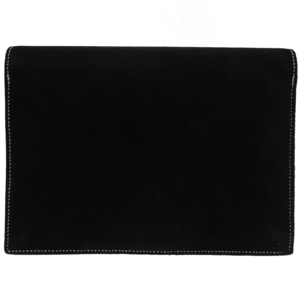 HERMES Clutch bag Doblis black Silverstitch Navet Women Used