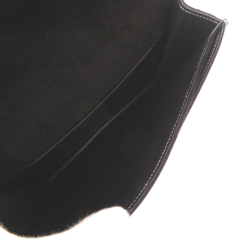 HERMES Clutch bag Doblis black Silverstitch Navet Women Used