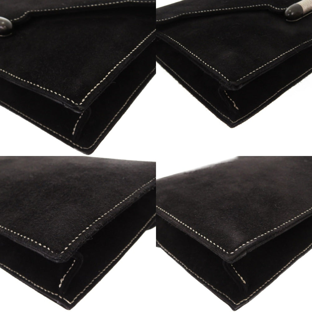 HERMES Clutch bag Doblis black Silverstitch Navet Women Used