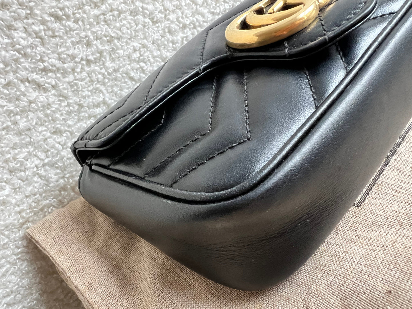 Gucci GG Black Marmont Super Mini Shoulder Bag (RRP £985)