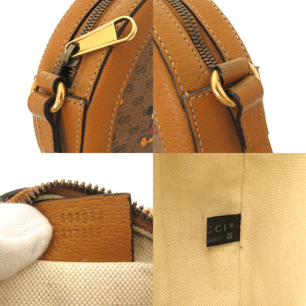 GUCCI Shoulder Bag 603938 GG Supreme Brown Disney Mickey Women Used