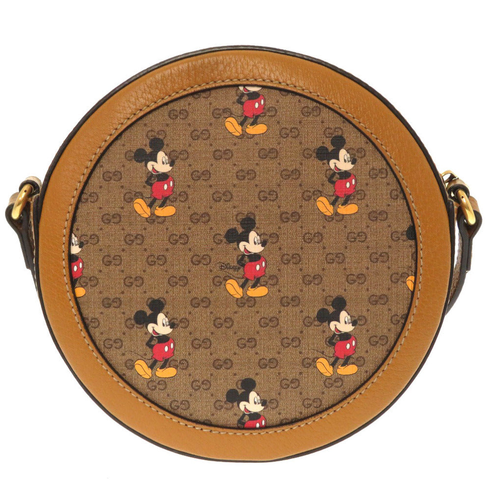 GUCCI Shoulder Bag 603938 GG Supreme Brown Disney Mickey Women Used