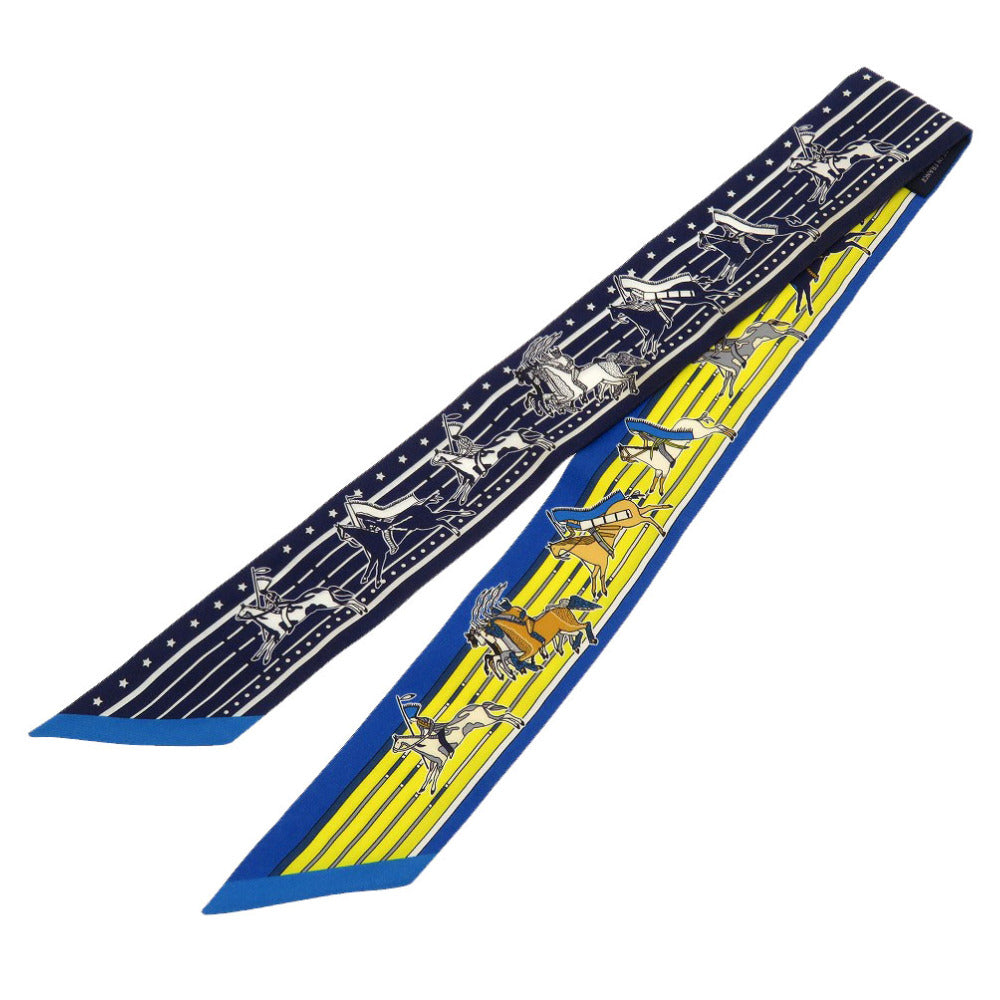 HERMES scarf silk blue Pawnee Chief Pani La Shar Pawnee