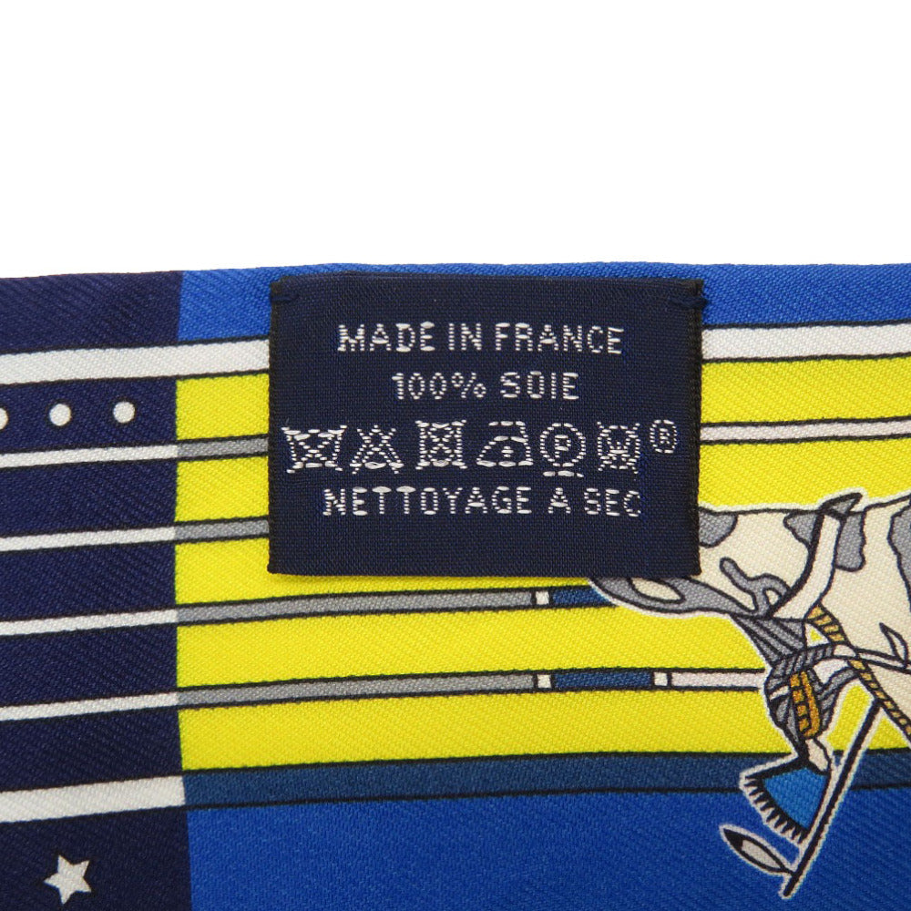 HERMES scarf silk blue Pawnee Chief Pani La Shar Pawnee