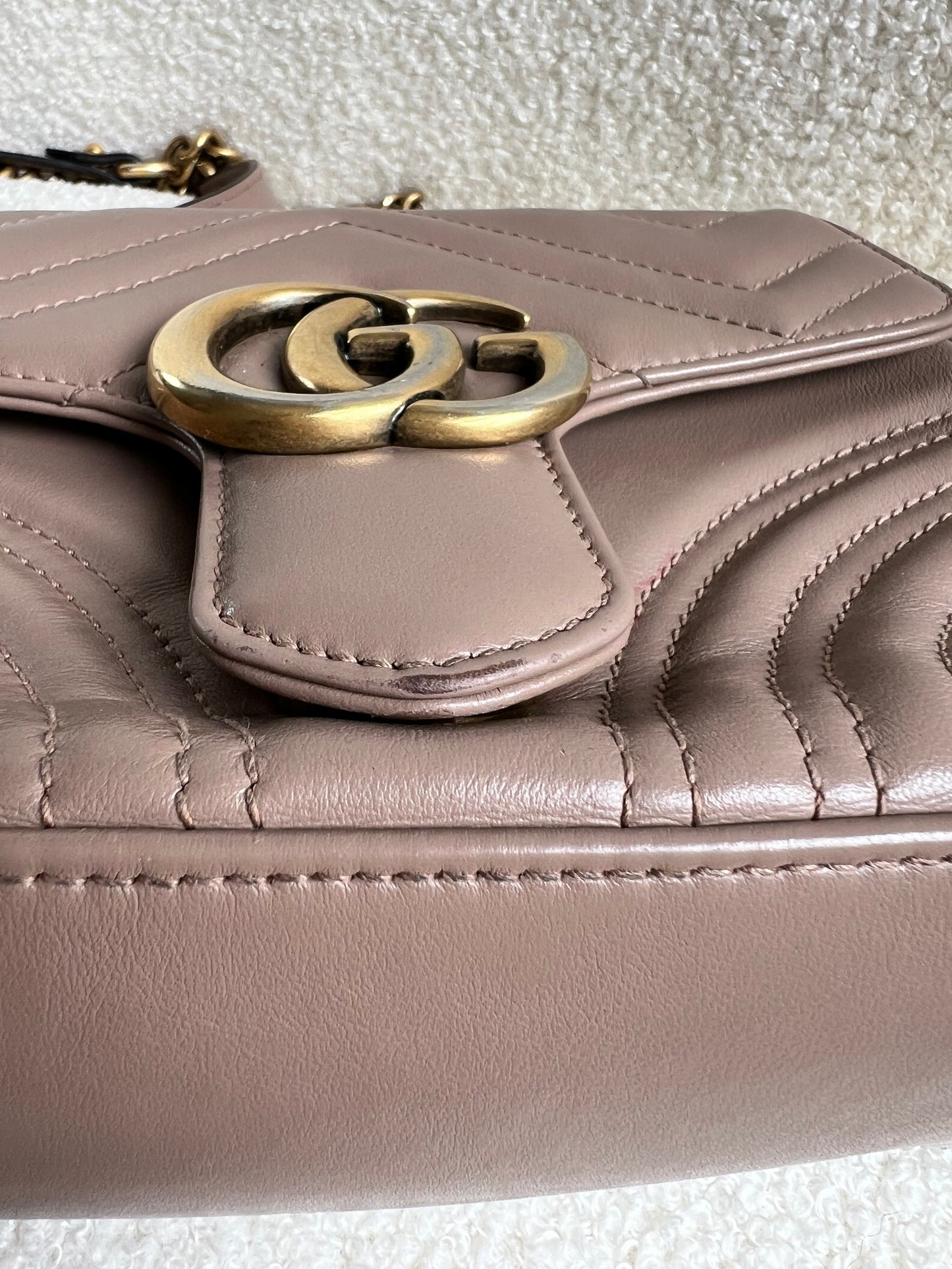 Gucci GG Dusty Pink Marmont Mini Top Handle Bag (RRP £1,890)