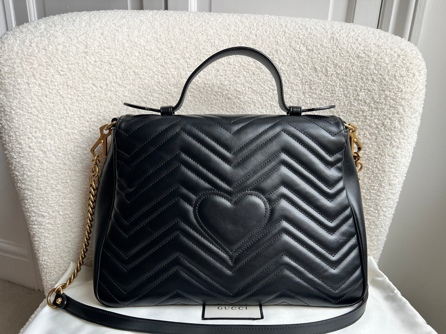 Gucci GG Black Marmont Medium Top Handle Bag (RRP £2290)