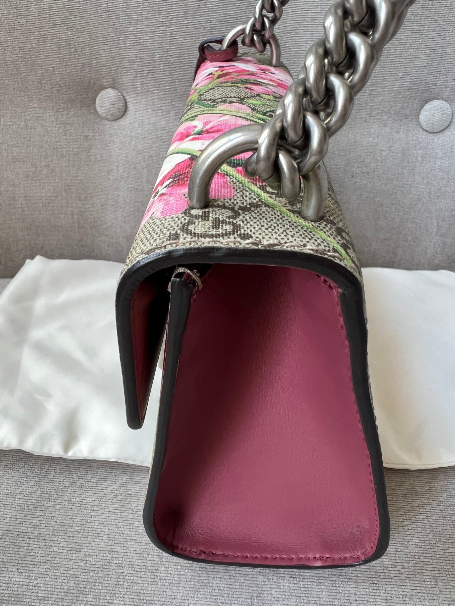Gucci Small Padlock Blooms GG Supreme Bag