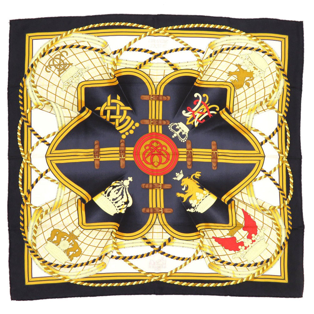 HERMES scarf silk Noir Kare Wash 90 Formal Dress