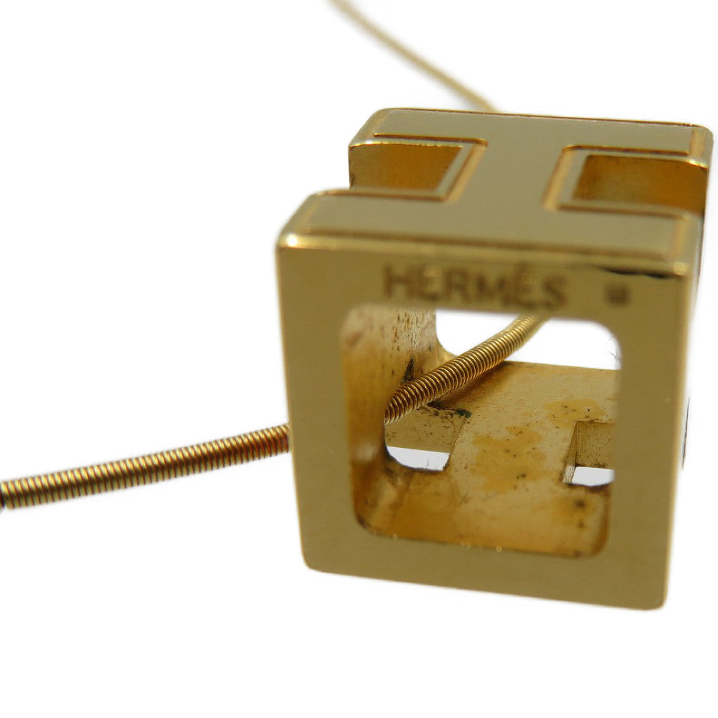 HERMES Necklace metal Orange Cardue Ash H-cube