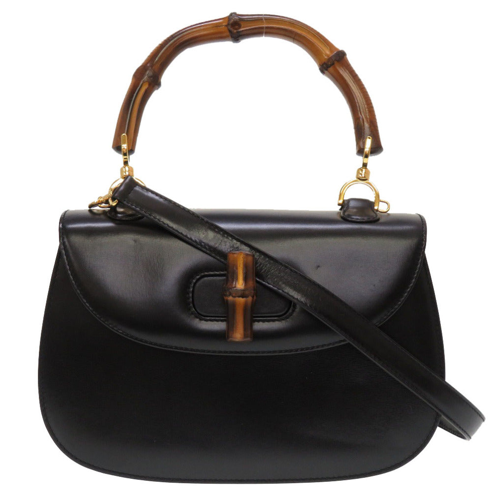 GUCCI Handbag 000 46 0633 Leather x Bamboo black Women Used