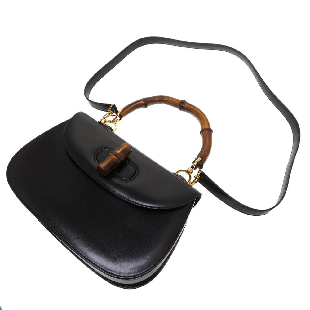 GUCCI Handbag 000 46 0633 Leather x Bamboo black Women Used