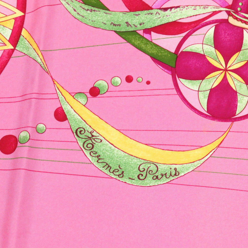 HERMES scarf silk pink Carre90 La Danse du Cosmos Dance of the Universe