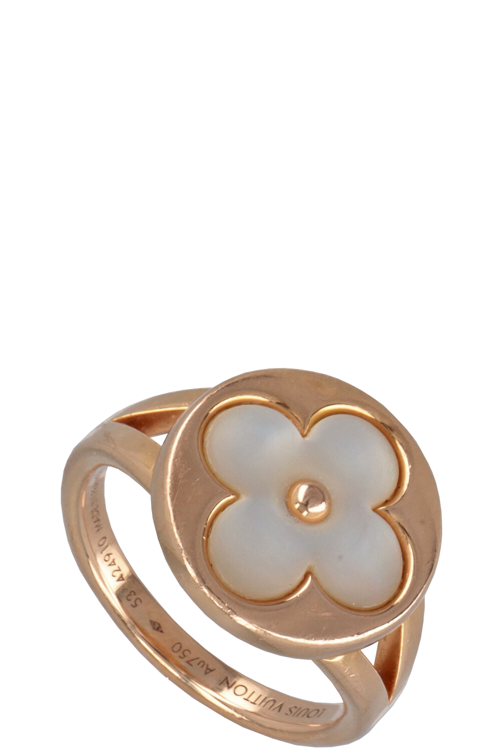 LOUIS VUITTON Color Blossom Ring Rosegold Mother of Pearl