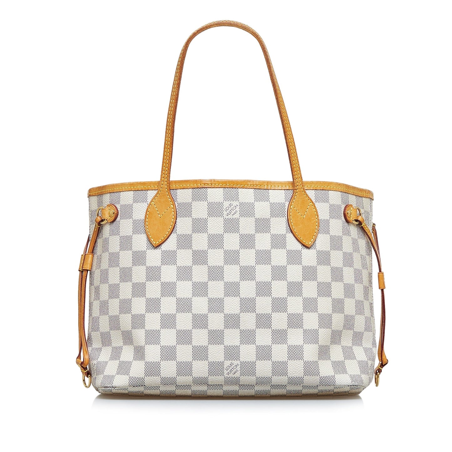 LOUIS VUITTON Damier Azur Neverfull PM White