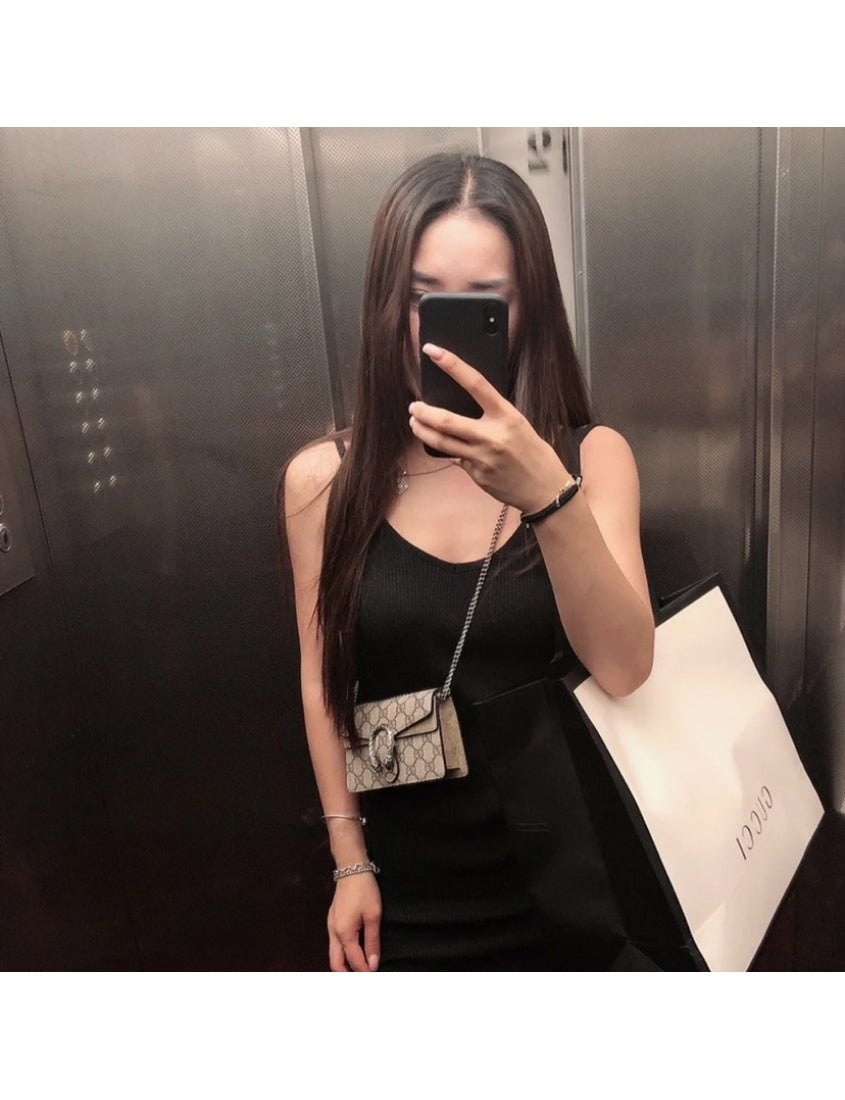 Gucci Dionysus Collection GG Supreme Canvas Super Mini Bag