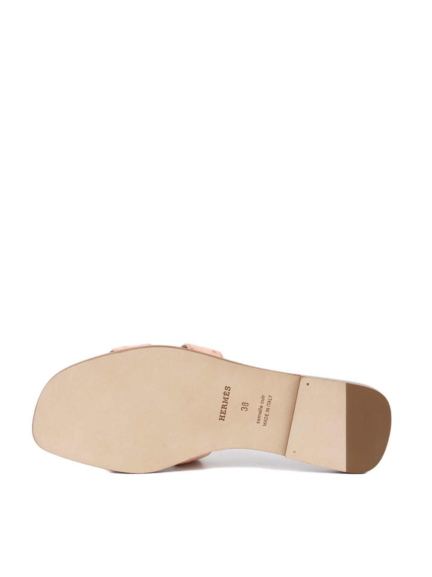 Hermes Oran Sandals in Rose Bubinga 38.