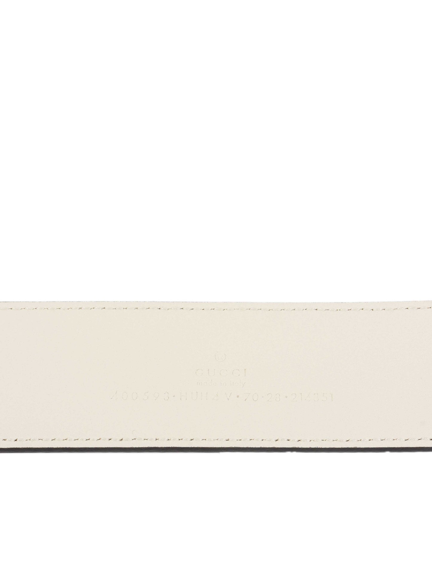 Gucci White GG Buckle Wide Belt.