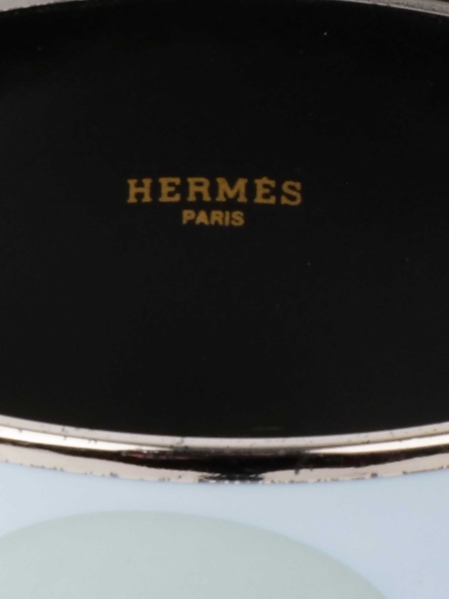 Hermes Light Blue Extra Wide Bangle.