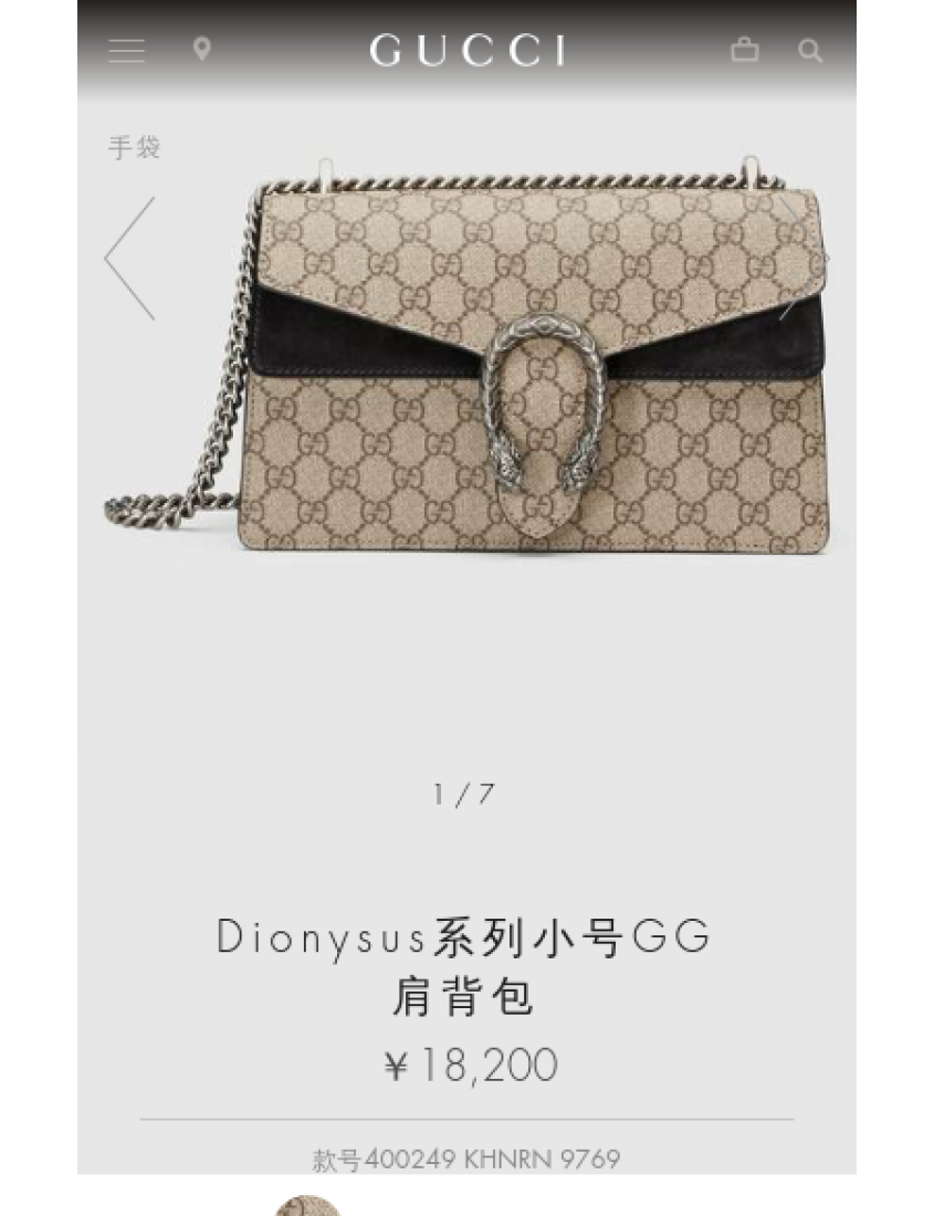 Gucci Dionysus Series Small GG Shoulder Bag