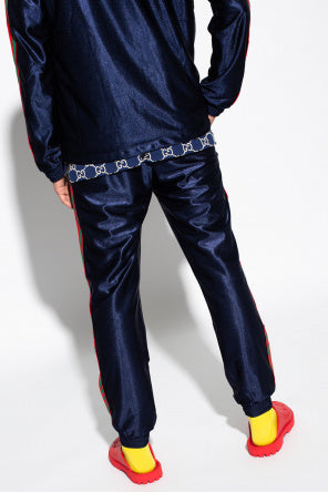 Gucci Web Tech Jersey Pants in Navy