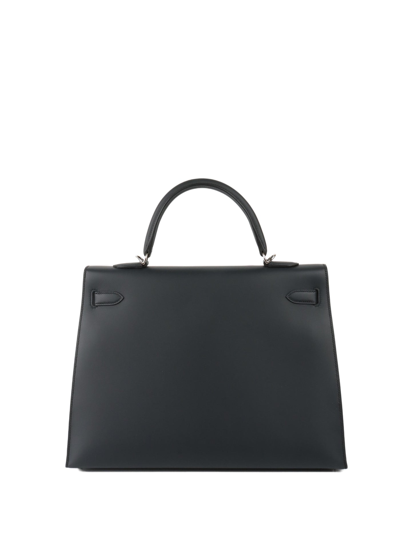 Hermes Kelly 35 Black Sombrero Leather PHW.