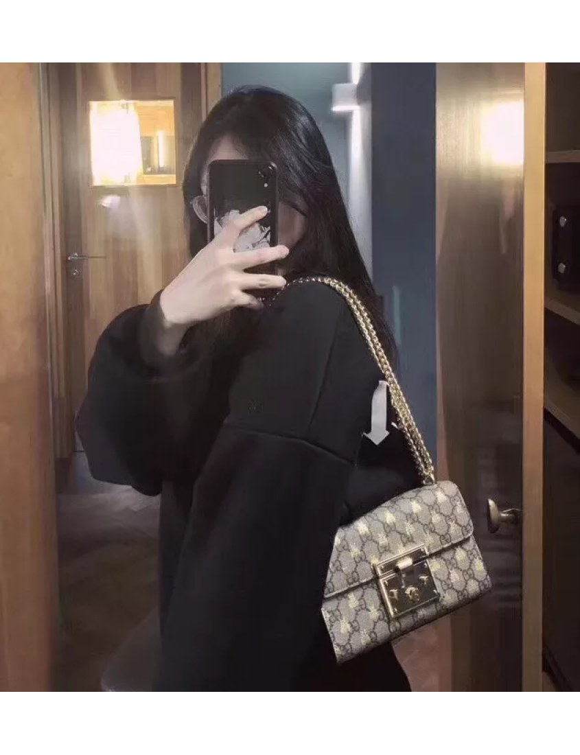Gucci Padlock Series Small GG Honey Bee Shoulder Bag