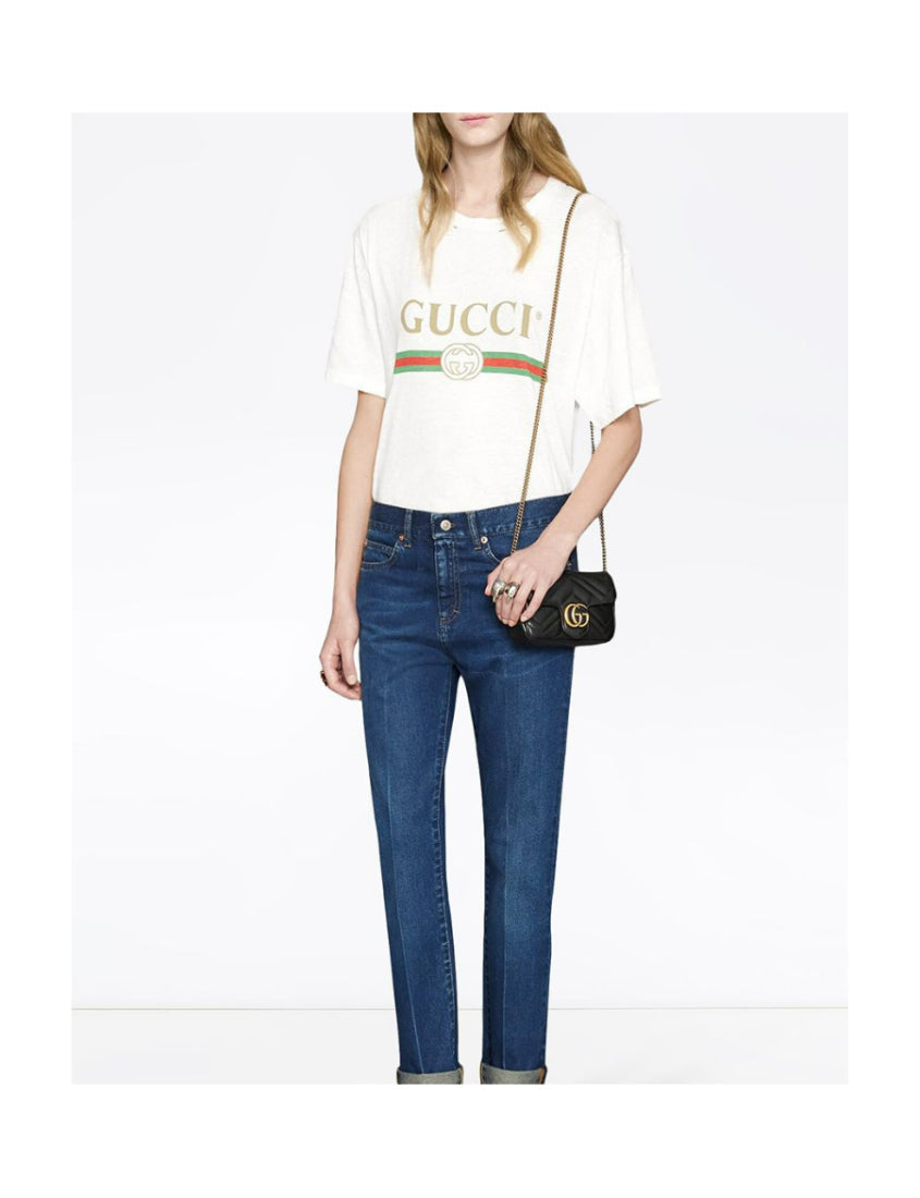 Gucci Black GG Marmont Mini Shoulder Bag