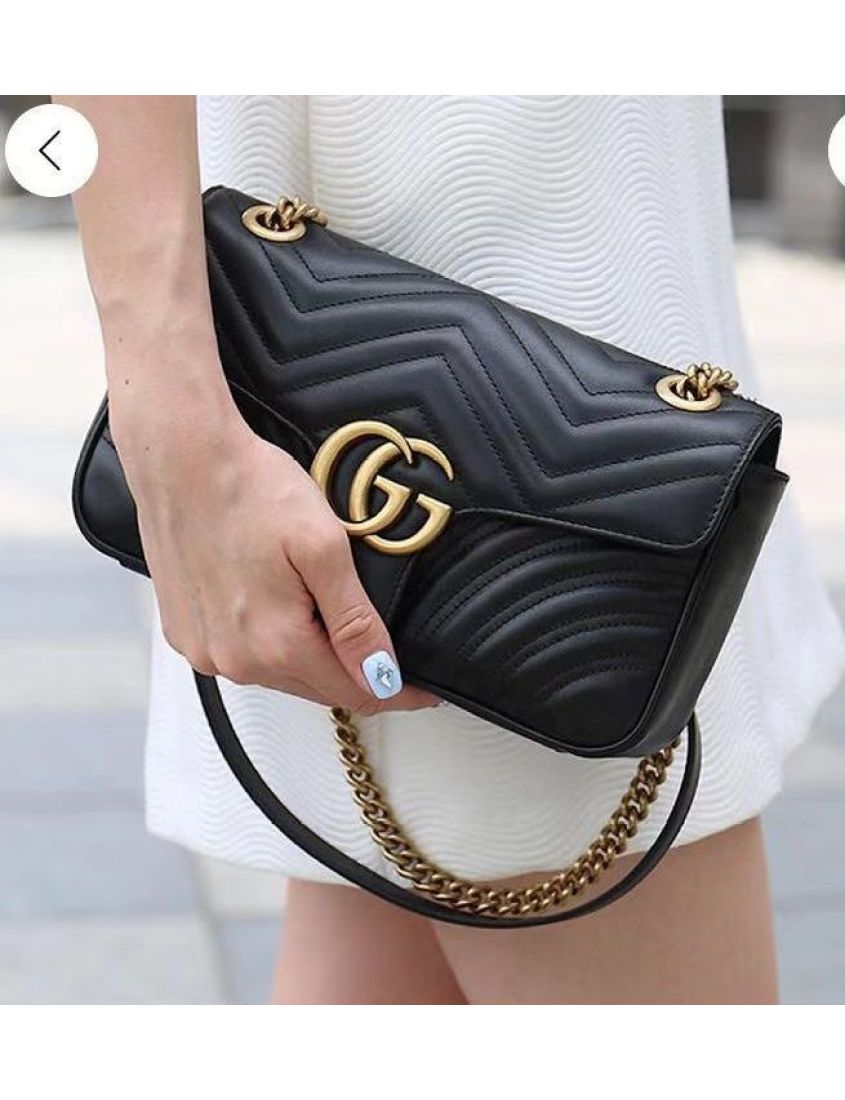 Gucci Black GG Marmont Series Mini Shoulder Bag