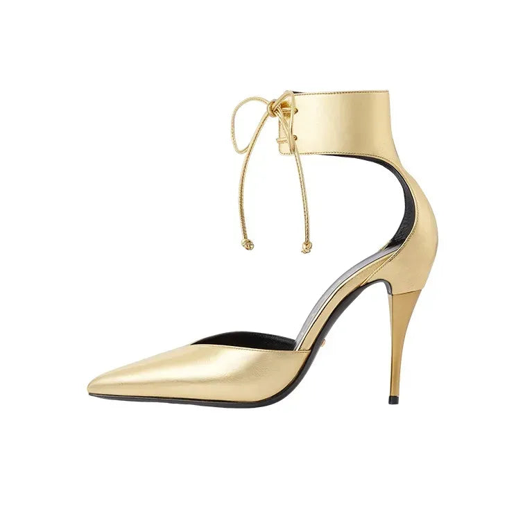 Gucci Priscilla 105mm Metallic Pumps | Gold