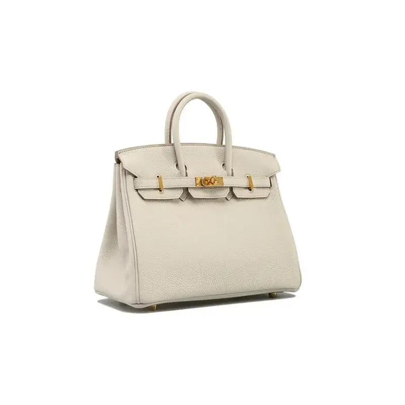 HERMES Birkin Bag Beton Glacier White togo Leather Handbag (25,28)  silver hardware