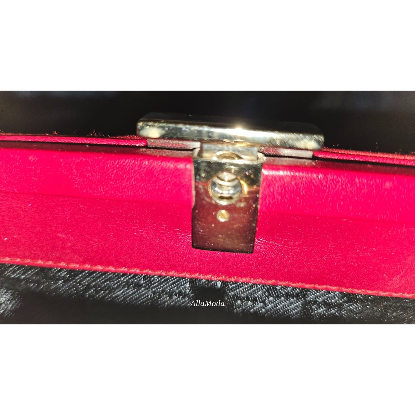 Gucci Tom Ford era red silk & silver two-way evening bag