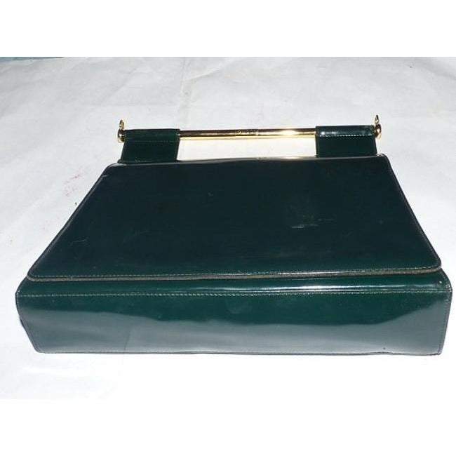 Gucci Vintage Pursesdesigner Purses Green Patent Leather Satchel