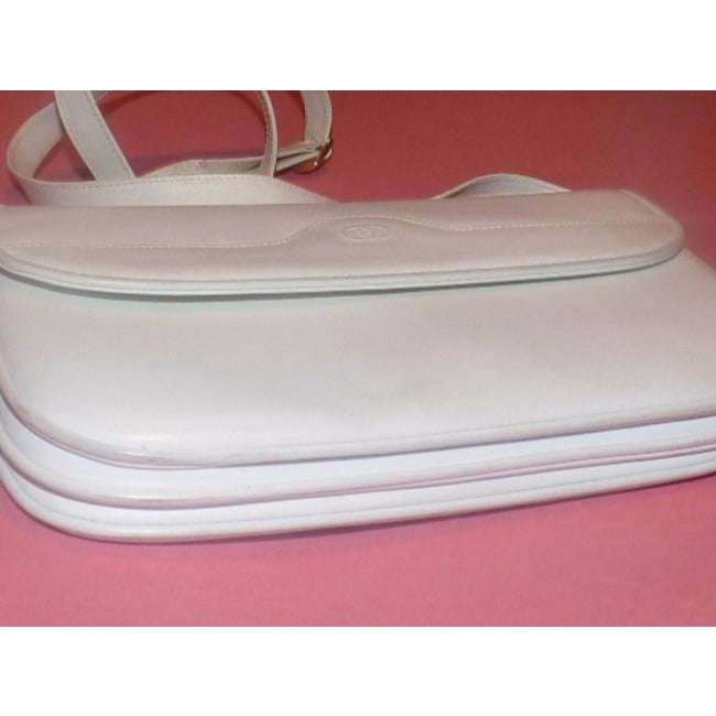 Gucci Vintage Two Way White Leather Cross Body Bag