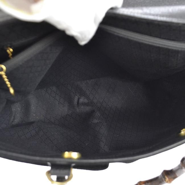 Gucci black suede and leather, two-way Diana XL tote or satchel with two bamboo handles