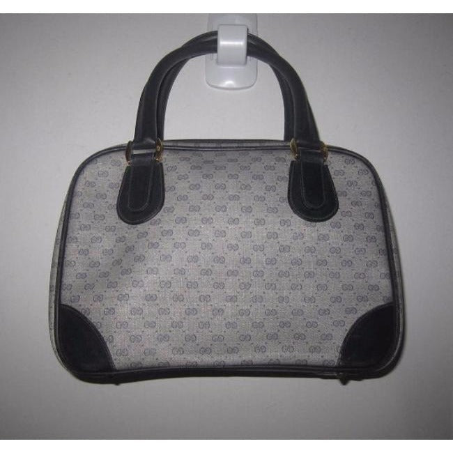 Gucci Micro Guccissima Print Blue Patent Gg Canvas Satchel