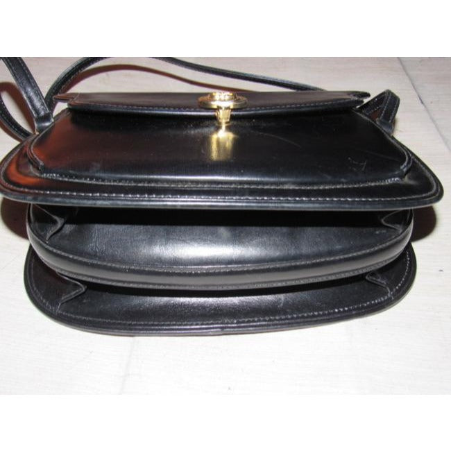 Gucci Structured Envelope Top Two Handle Kelly Black Leather Satchel