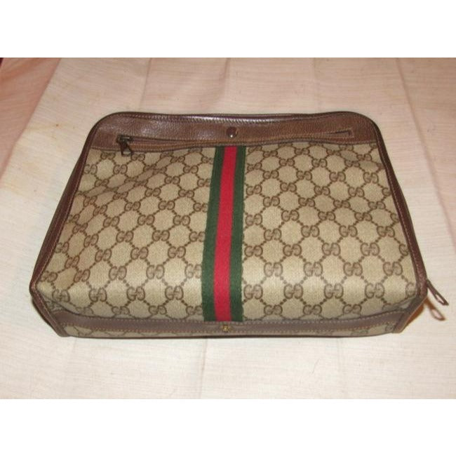 Gucci Ophidia Top Handle Tote Print With Redgreen Center Stripe Brown Guccissimaredgreen Leathercoat